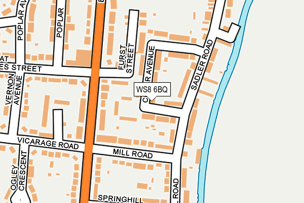 WS8 6BQ map - OS OpenMap – Local (Ordnance Survey)