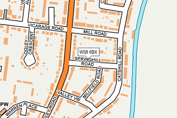 WS8 6BX map - OS OpenMap – Local (Ordnance Survey)