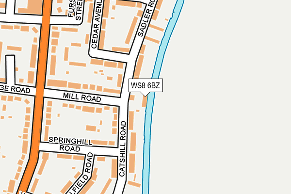 WS8 6BZ map - OS OpenMap – Local (Ordnance Survey)