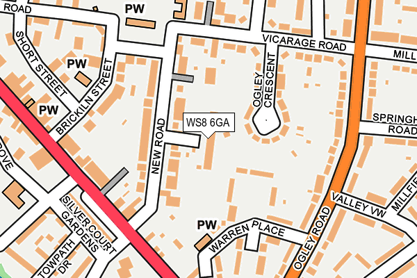 WS8 6GA map - OS OpenMap – Local (Ordnance Survey)