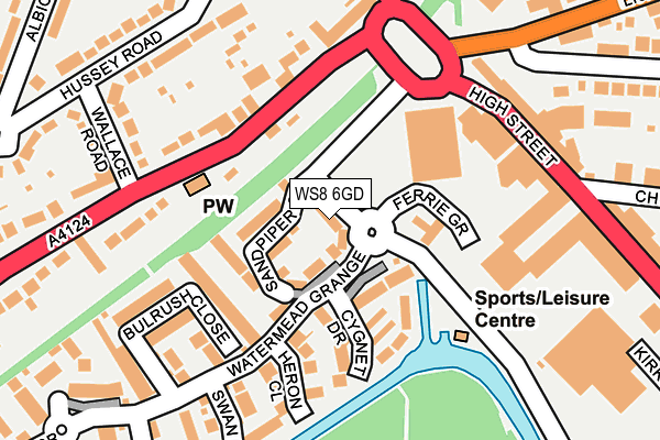 WS8 6GD map - OS OpenMap – Local (Ordnance Survey)