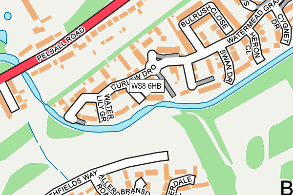 WS8 6HB map - OS OpenMap – Local (Ordnance Survey)