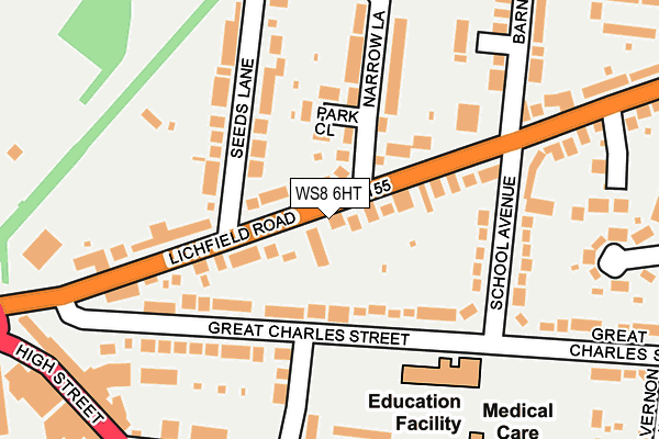WS8 6HT map - OS OpenMap – Local (Ordnance Survey)
