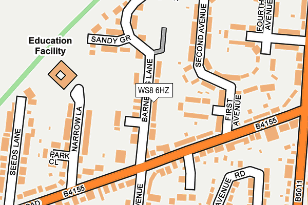 WS8 6HZ map - OS OpenMap – Local (Ordnance Survey)