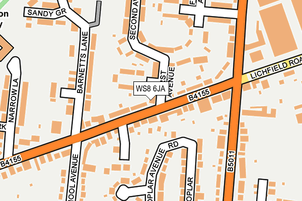 WS8 6JA map - OS OpenMap – Local (Ordnance Survey)