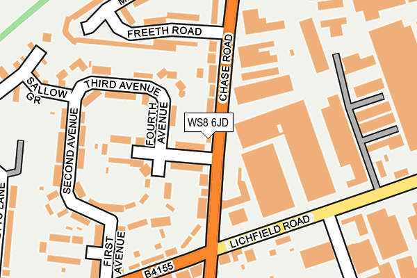 WS8 6JD map - OS OpenMap – Local (Ordnance Survey)