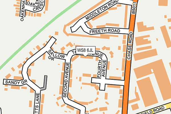 WS8 6JL map - OS OpenMap – Local (Ordnance Survey)