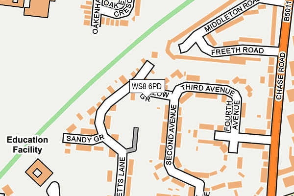 WS8 6PD map - OS OpenMap – Local (Ordnance Survey)