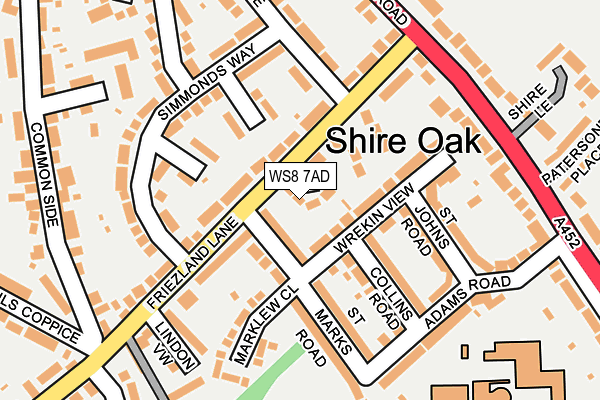 WS8 7AD map - OS OpenMap – Local (Ordnance Survey)