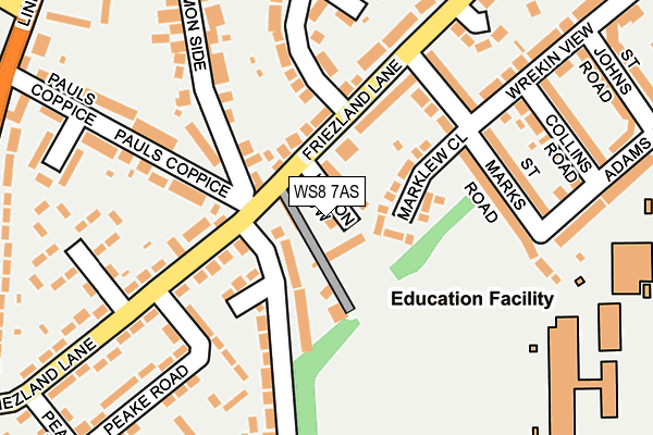 WS8 7AS map - OS OpenMap – Local (Ordnance Survey)