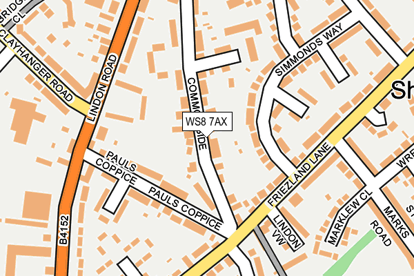 WS8 7AX map - OS OpenMap – Local (Ordnance Survey)