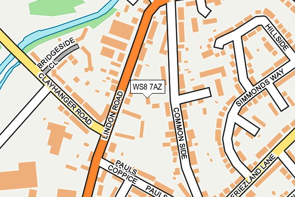 WS8 7AZ map - OS OpenMap – Local (Ordnance Survey)