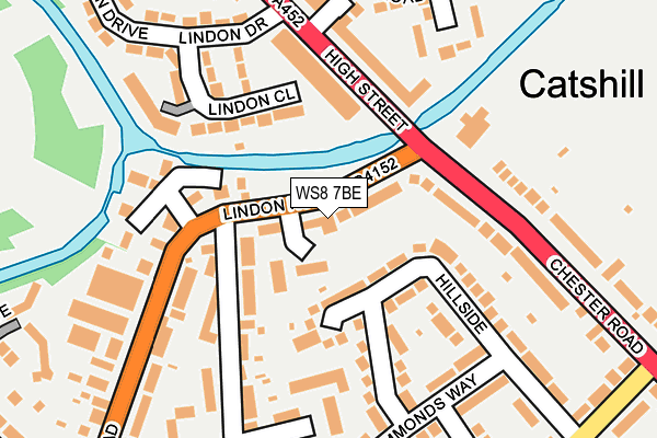 WS8 7BE map - OS OpenMap – Local (Ordnance Survey)