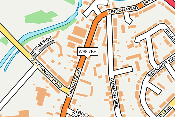 WS8 7BH map - OS OpenMap – Local (Ordnance Survey)