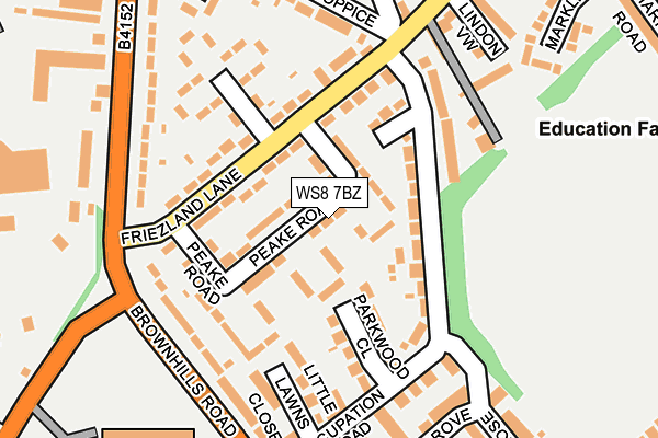 WS8 7BZ map - OS OpenMap – Local (Ordnance Survey)