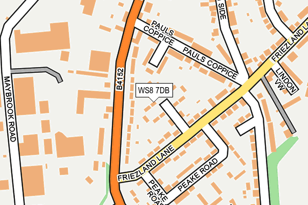 WS8 7DB map - OS OpenMap – Local (Ordnance Survey)