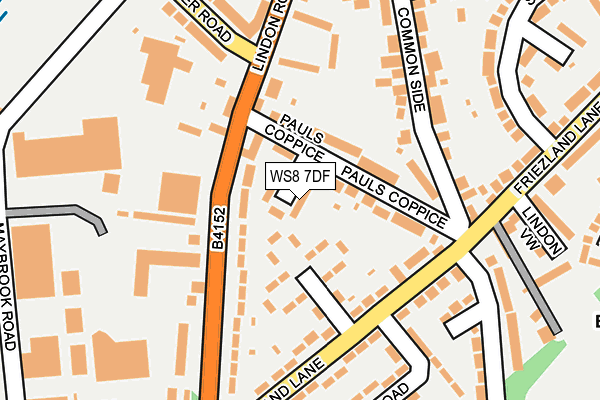 WS8 7DF map - OS OpenMap – Local (Ordnance Survey)