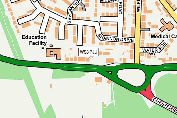 WS8 7JU map - OS OpenMap – Local (Ordnance Survey)