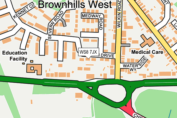 WS8 7JX map - OS OpenMap – Local (Ordnance Survey)