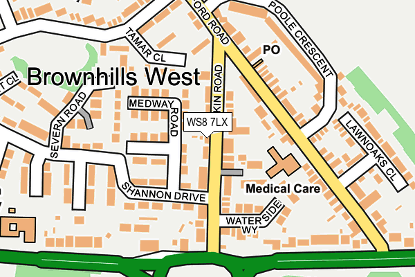 WS8 7LX map - OS OpenMap – Local (Ordnance Survey)