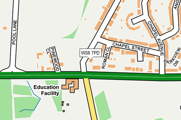 WS8 7PD map - OS OpenMap – Local (Ordnance Survey)