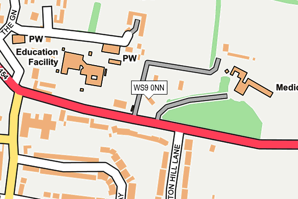 WS9 0NN map - OS OpenMap – Local (Ordnance Survey)