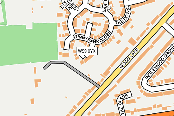 WS9 0YX map - OS OpenMap – Local (Ordnance Survey)