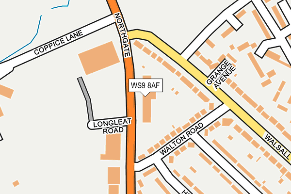 WS9 8AF map - OS OpenMap – Local (Ordnance Survey)