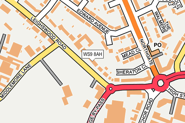 WS9 8AH map - OS OpenMap – Local (Ordnance Survey)