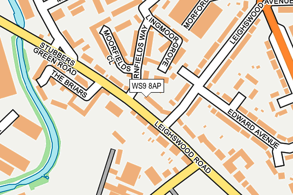 WS9 8AP map - OS OpenMap – Local (Ordnance Survey)