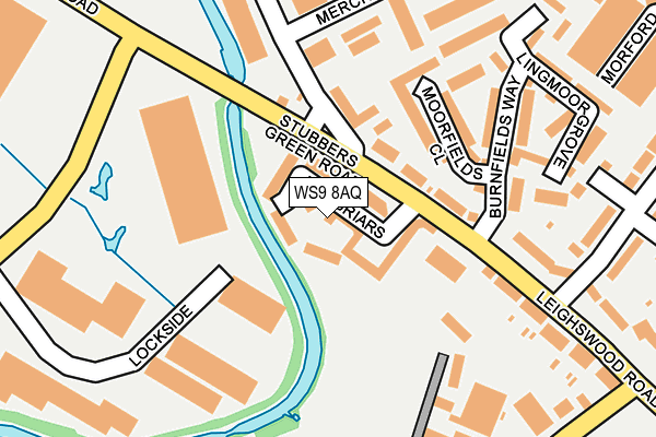 WS9 8AQ map - OS OpenMap – Local (Ordnance Survey)