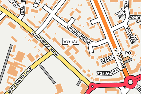 WS9 8AS map - OS OpenMap – Local (Ordnance Survey)