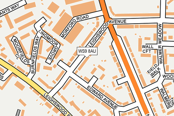 WS9 8AU map - OS OpenMap – Local (Ordnance Survey)
