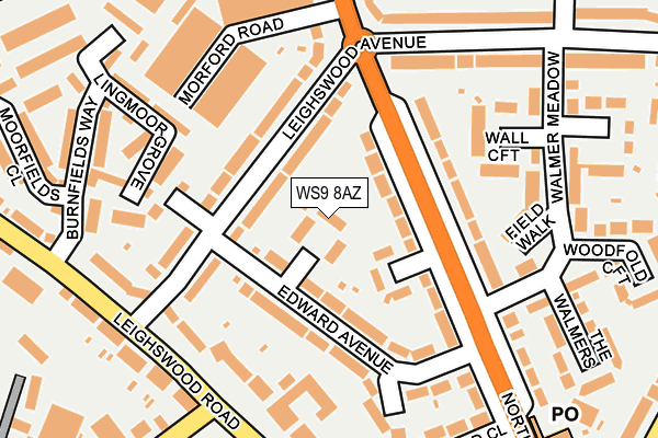 WS9 8AZ map - OS OpenMap – Local (Ordnance Survey)