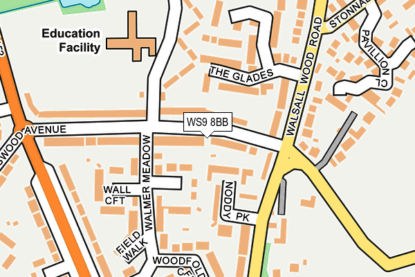 WS9 8BB map - OS OpenMap – Local (Ordnance Survey)