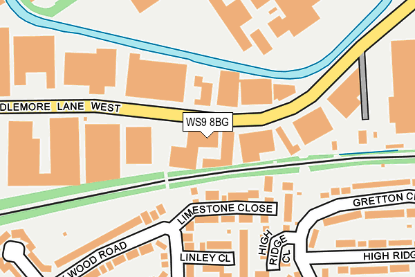 WS9 8BG map - OS OpenMap – Local (Ordnance Survey)