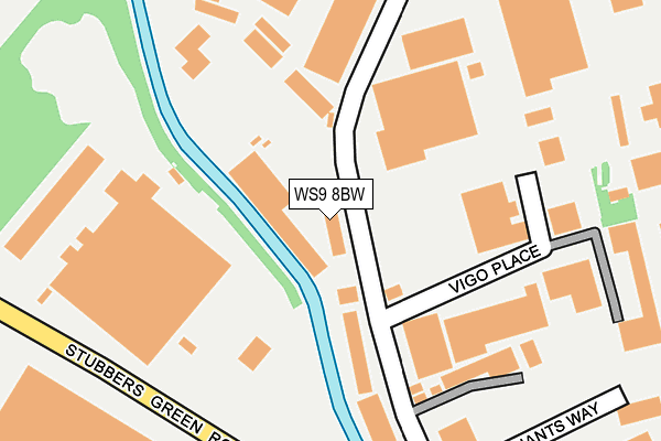 WS9 8BW map - OS OpenMap – Local (Ordnance Survey)