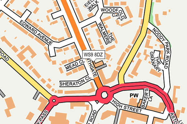 WS9 8DZ map - OS OpenMap – Local (Ordnance Survey)