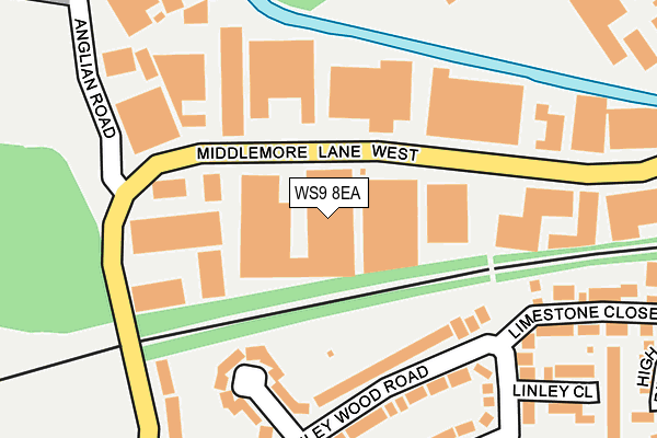WS9 8EA map - OS OpenMap – Local (Ordnance Survey)