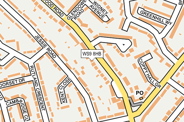 WS9 8HB map - OS OpenMap – Local (Ordnance Survey)