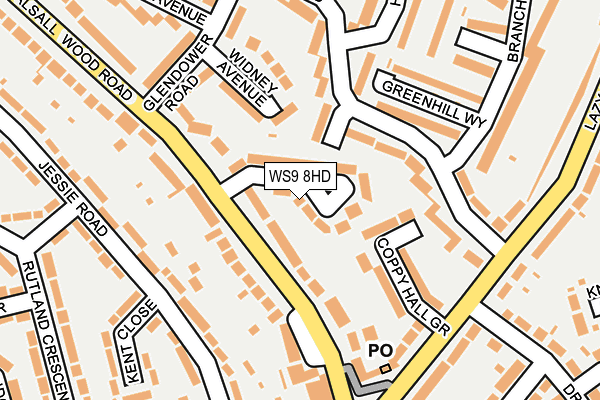 WS9 8HD map - OS OpenMap – Local (Ordnance Survey)