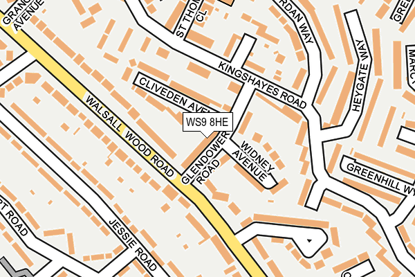 WS9 8HE map - OS OpenMap – Local (Ordnance Survey)