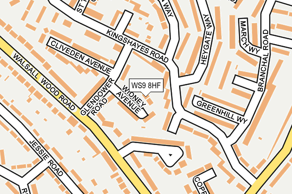 WS9 8HF map - OS OpenMap – Local (Ordnance Survey)