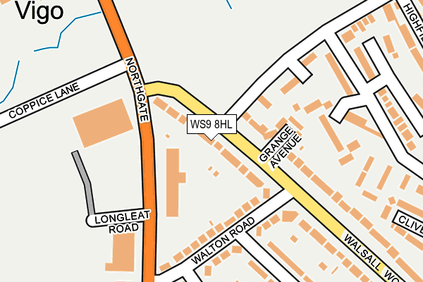 WS9 8HL map - OS OpenMap – Local (Ordnance Survey)