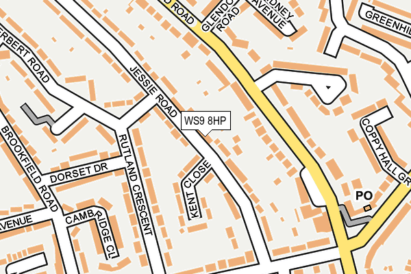 WS9 8HP map - OS OpenMap – Local (Ordnance Survey)