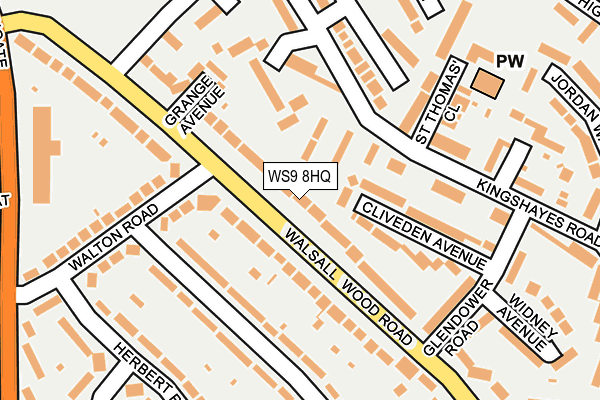 WS9 8HQ map - OS OpenMap – Local (Ordnance Survey)