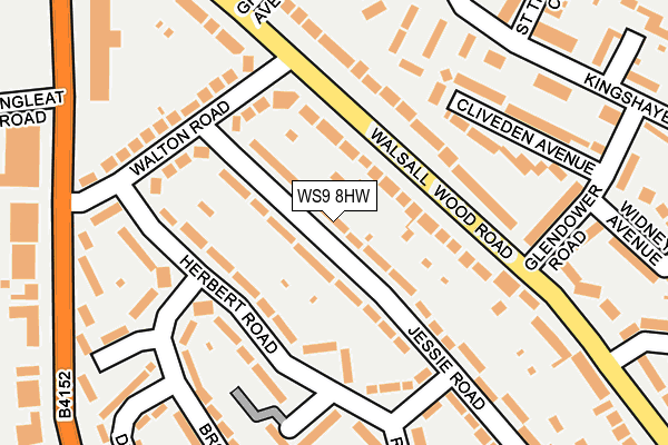WS9 8HW map - OS OpenMap – Local (Ordnance Survey)