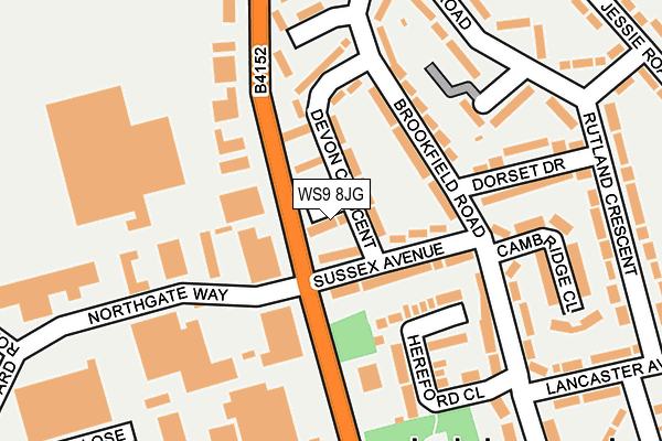 WS9 8JG map - OS OpenMap – Local (Ordnance Survey)