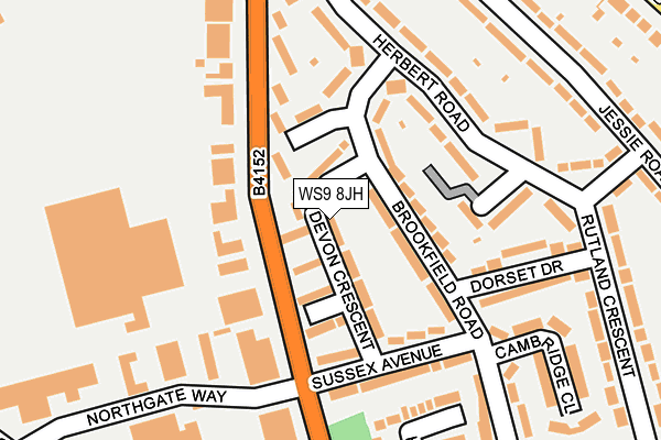 WS9 8JH map - OS OpenMap – Local (Ordnance Survey)