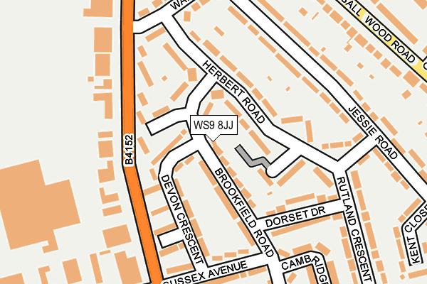 WS9 8JJ map - OS OpenMap – Local (Ordnance Survey)
